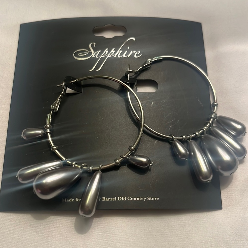 Silver color hoop earrings